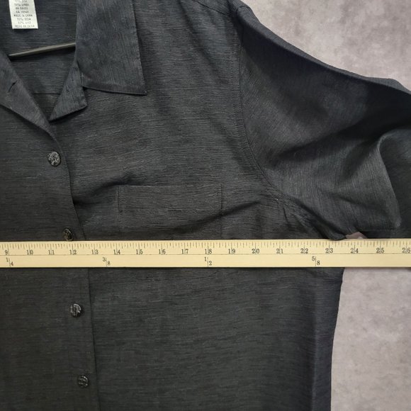 Vintage Easy Spirit Silk Linen Blend Minimalist Button Down XL - Picture 7 of 10